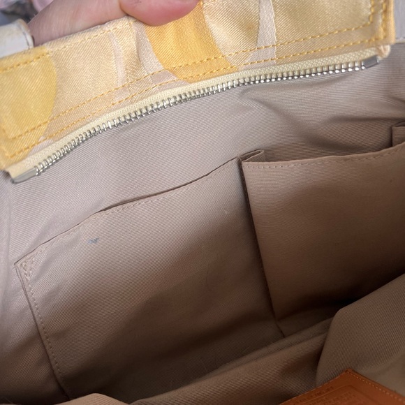 Coach Hampton Optic Signature Stripe Carryall Shoulder Bag Spring Yellow - Picture 7 of 16